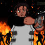 Robert fighting Zombies