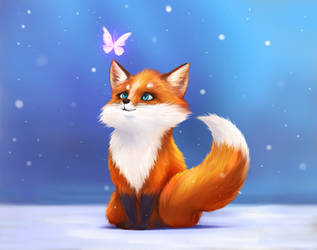 Magic winter fox