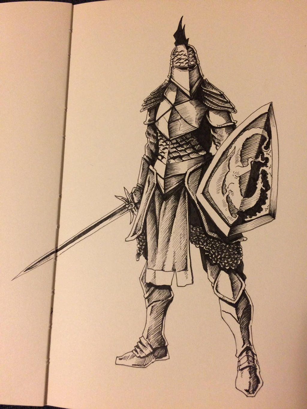 Inktober Day 2 - Dragon Knight