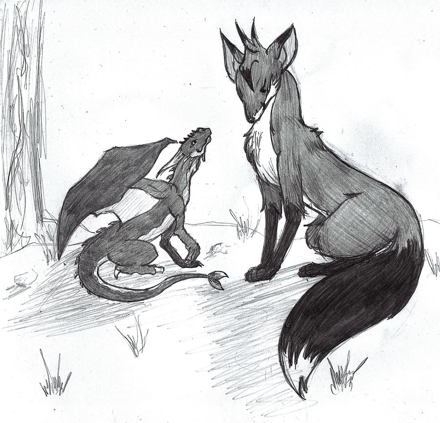 Fox Dragon Deviantart Dragon and Fox by dragonshrine on DeviantArt