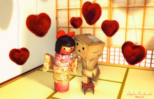 Danbo and Kokeshi Valentine 2014 by Princess-Suki-W