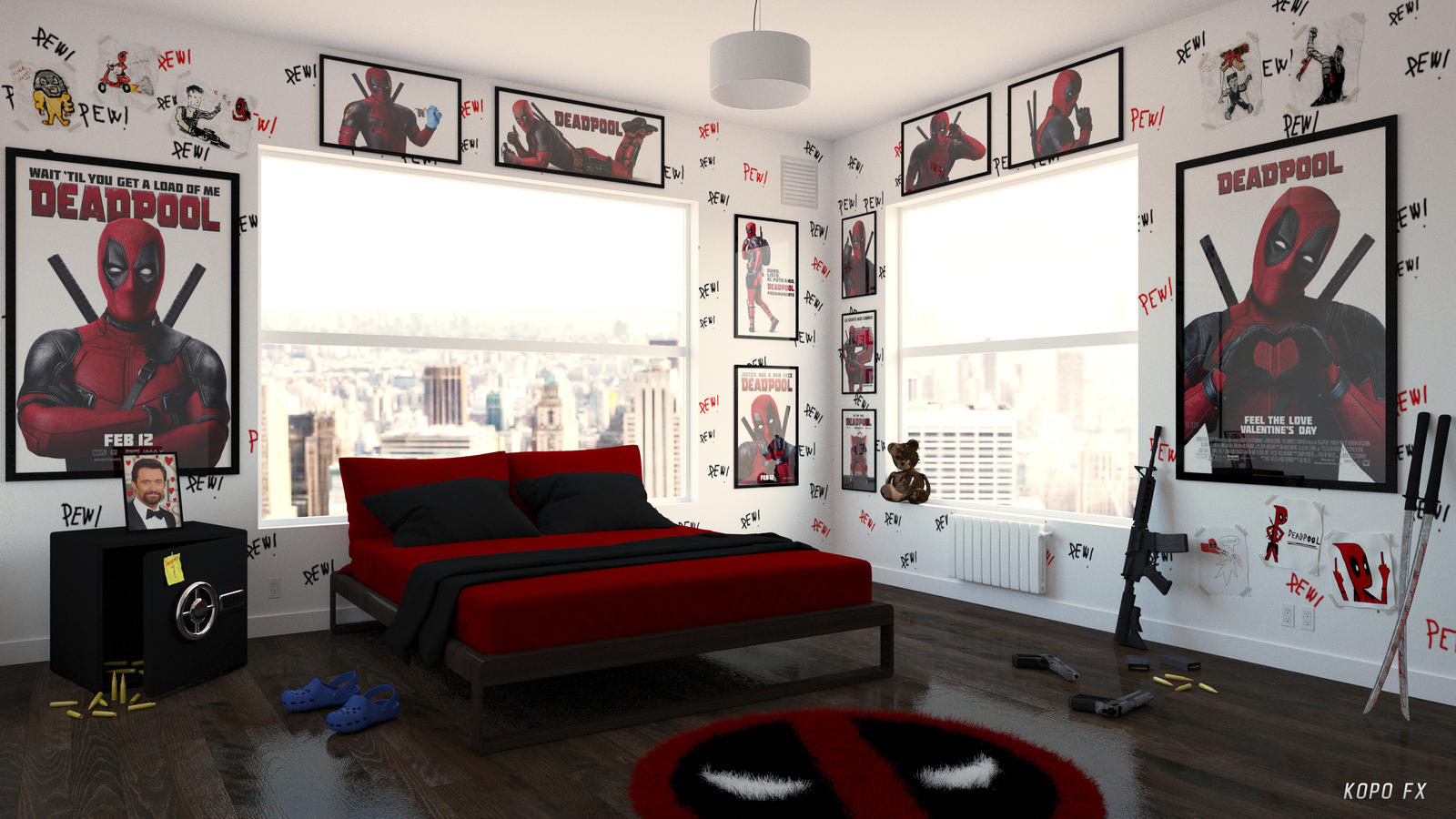 3D Deadpool Bedroom by kopofx on DeviantArt