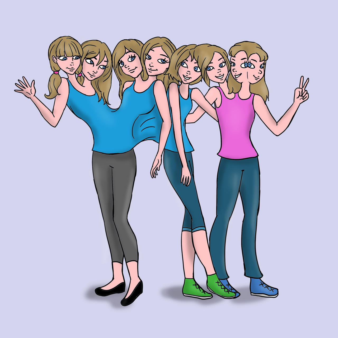 8 conjoined sisters by tirandovia on DeviantArt