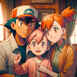 Ash, Misty and Their Daughter Satomi 2