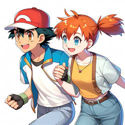 Ash and Misty Running 2