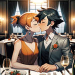 Ash and Misty At Their Valentine's Dinner Date 2 by Maruku24