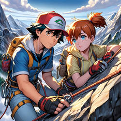 Ash and Misty Going Mountain Climbing