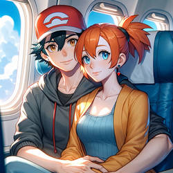 Ash and Misty In Flight To A New Country