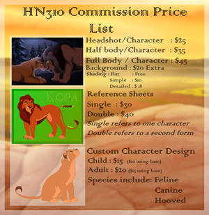 Commission Price List -OPEN-