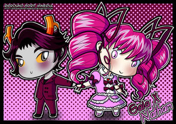 Natham y Gaia chibis