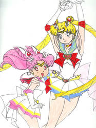Sailor Moon and Mini Moon