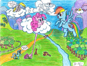 Rainbow Dash Meets Giraffie Pie (Colored)