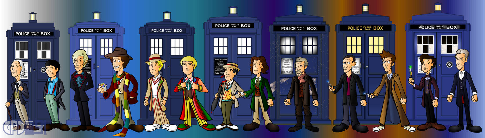 The 13 doctors line up