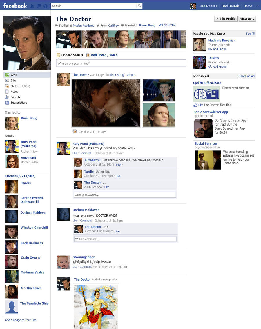 The Doctor's Facebook Profile
