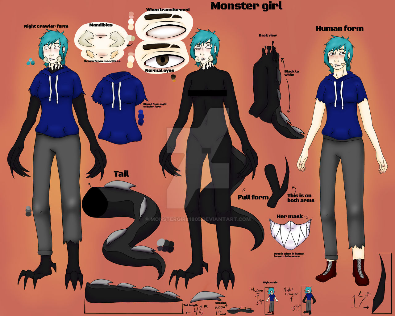 Monster girl ref sheet update by MONSTERGIRL1805 on DeviantArt