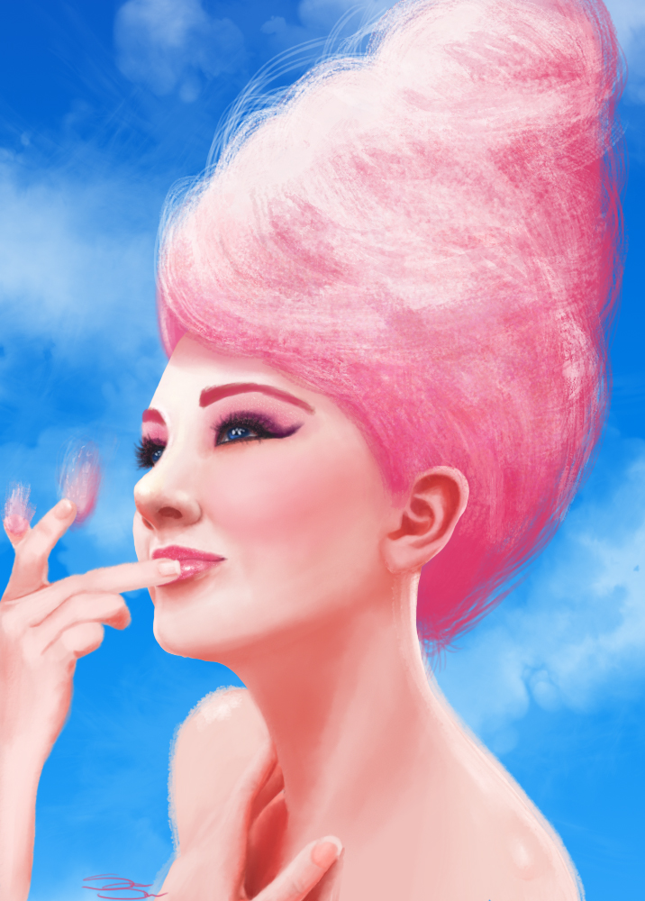 Daily Painting #11 - Cotton Candy Hair by slshimerdla on DeviantArt