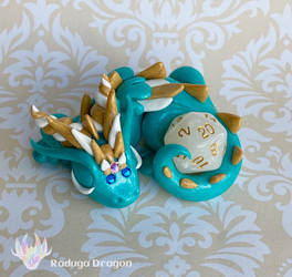 Turquoise Sleeping Dice Dragon