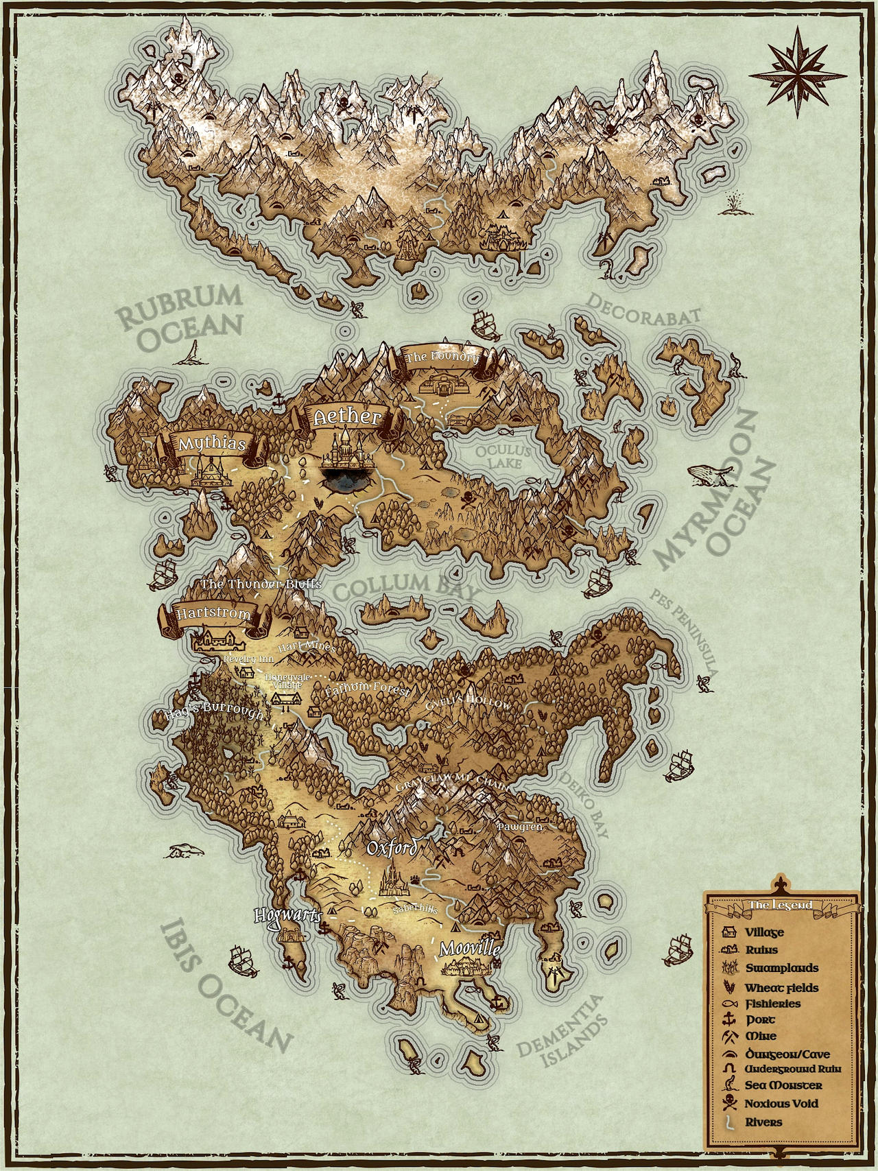 Fantasy World Map Commission by ellyrionsol on DeviantArt