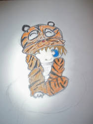 chibi roxas in a tiger suit