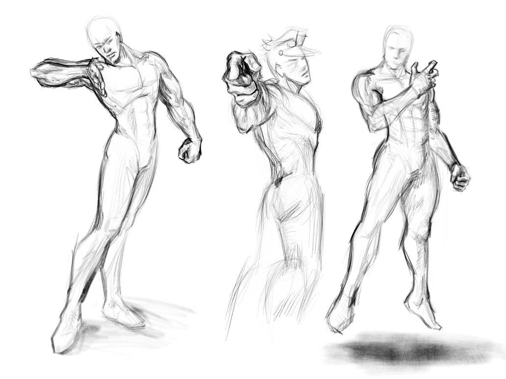 JoJo poses (dynamic poses practice) by WokioTheWolfy on DeviantArt