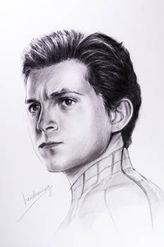 spider-man tom holland pencil drawing