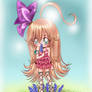 chibi girl and flowers...color