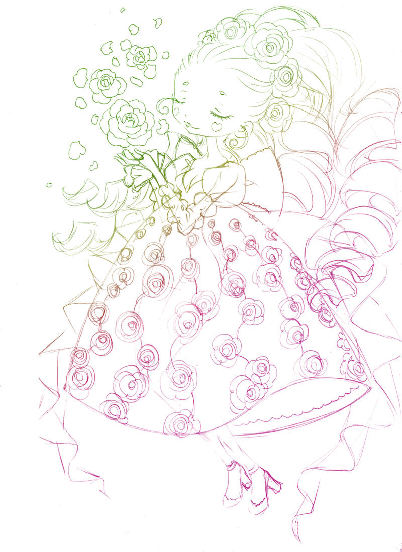 a kiss of petals... sketch