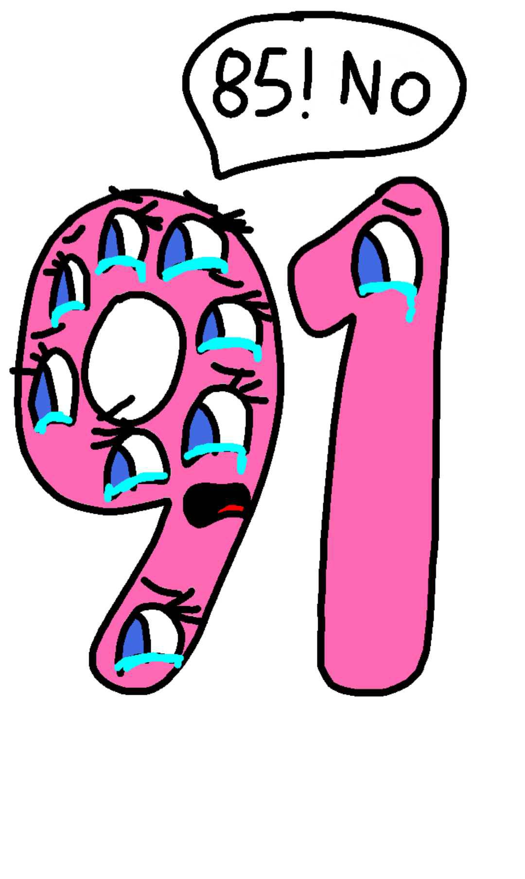 Crying Numbers Endless Numbers 91 is crying by adelinalovesCAT on DeviantArt