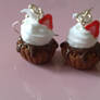 chocolate cream cupcake earrin