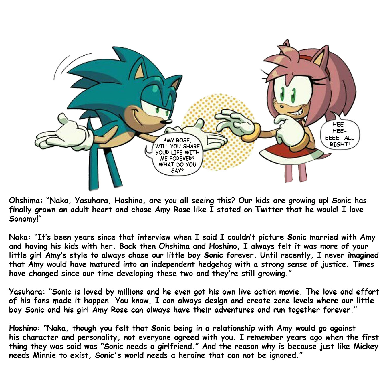 Sonic and Amy Photo: Sonic has something to say to amy