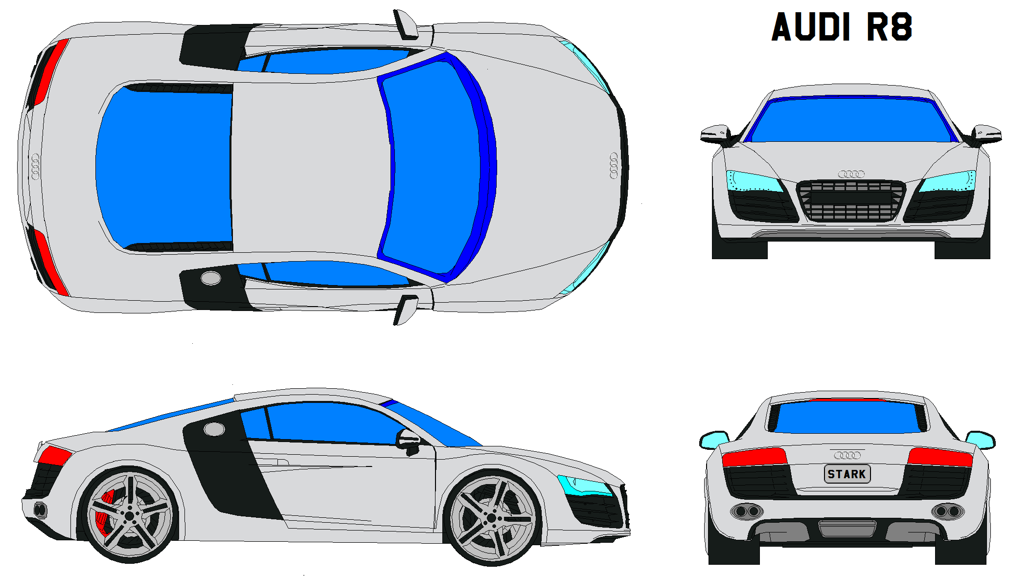 Audi R8 Cartoon Back audi r8 by bagera3005 on DeviantArt
