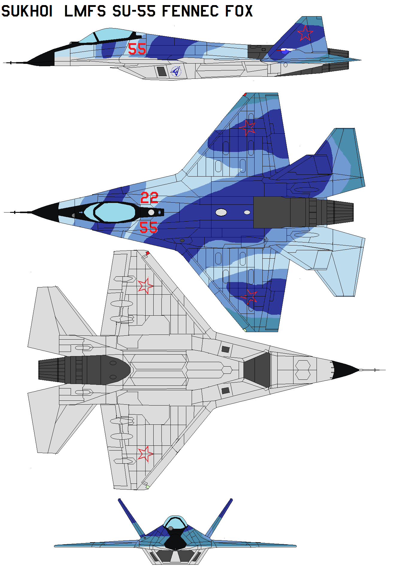 Sukhoi  LMFS SU-55 Fennec Fox.