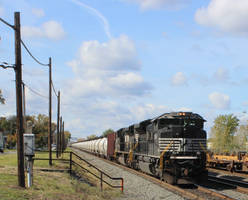 Norfolk southern 1099 locomotive on the move