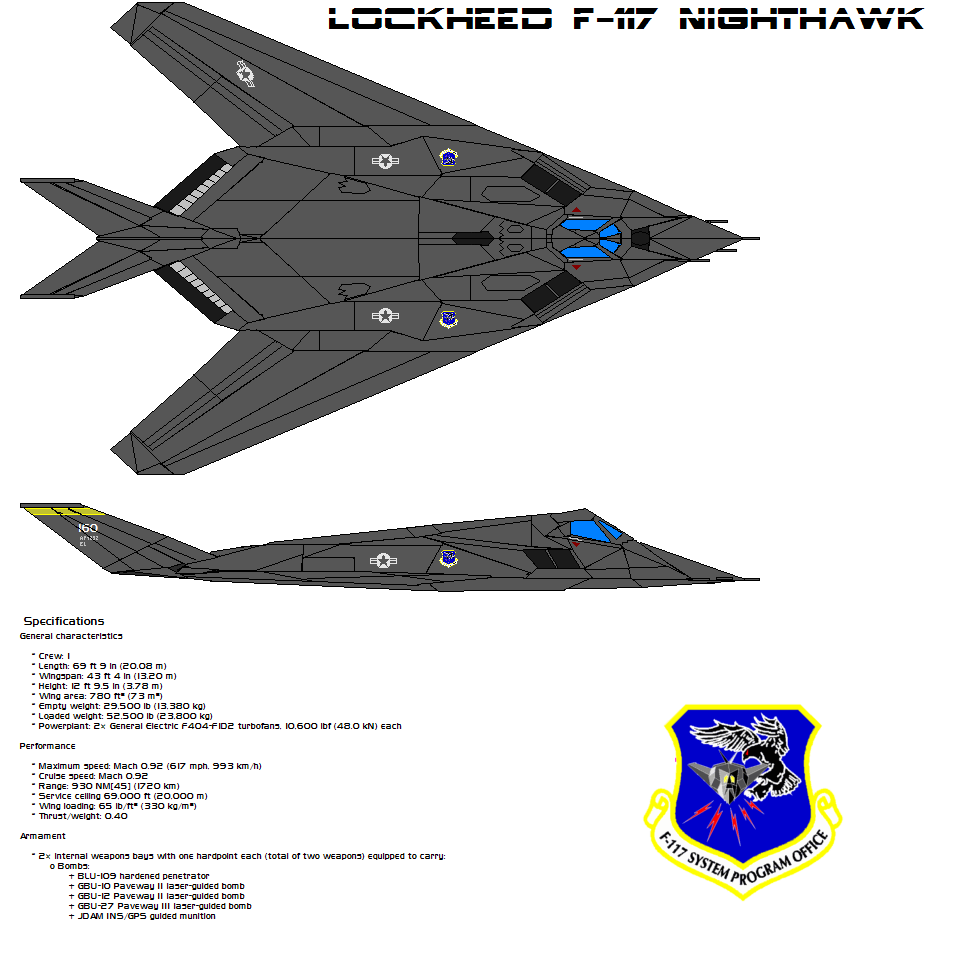 Lockheed F-117 Nighthawk by bagera3005 on DeviantArt