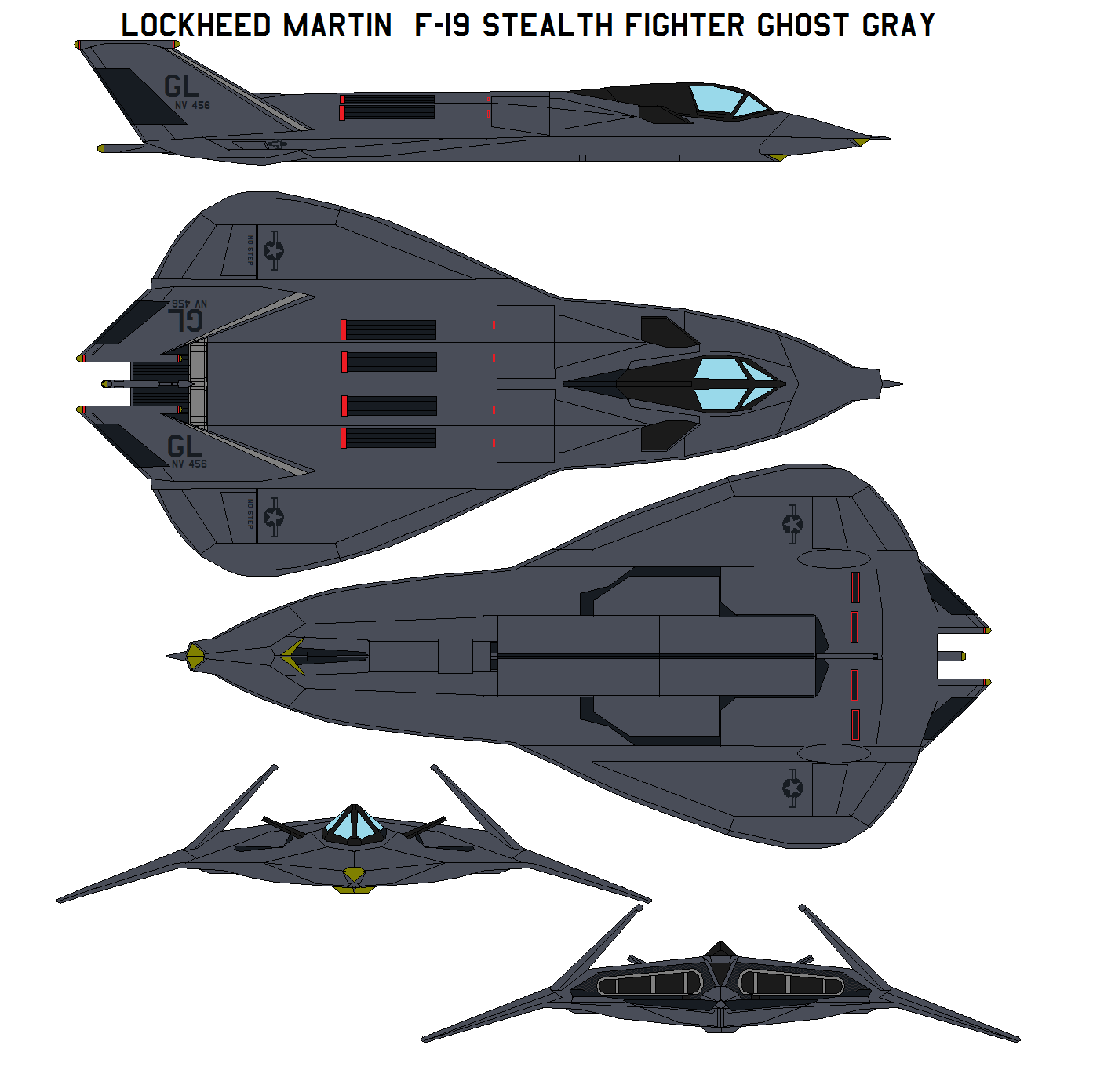 Lockheed Martin F-19 Stealth Fighter Ghost gray by bagera3005 on DeviantArt
