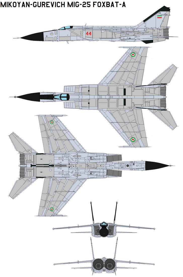 Mikoyan-Gurevich MiG-25 Foxbat-A IRIAF by bagera3005 on DeviantArt