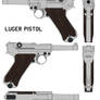 Luger pistol, 9mm, nickle