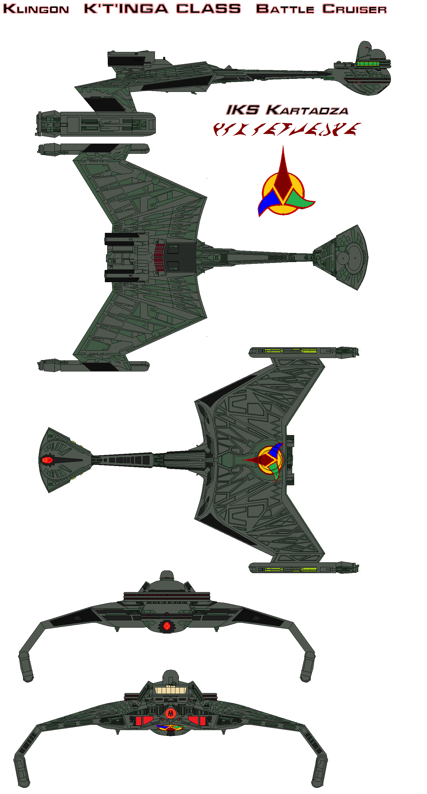 Klingon K'T'INGA CLASS Battle Cruiser IKS Kartad by Klingon K'T'INGA CLASS Battle Cruiser IKS Kartad by