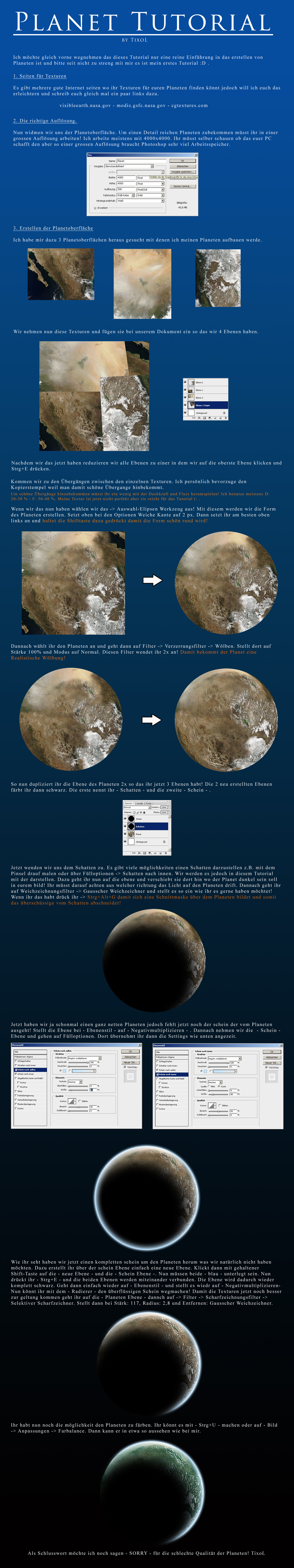 Planet Tutorial german