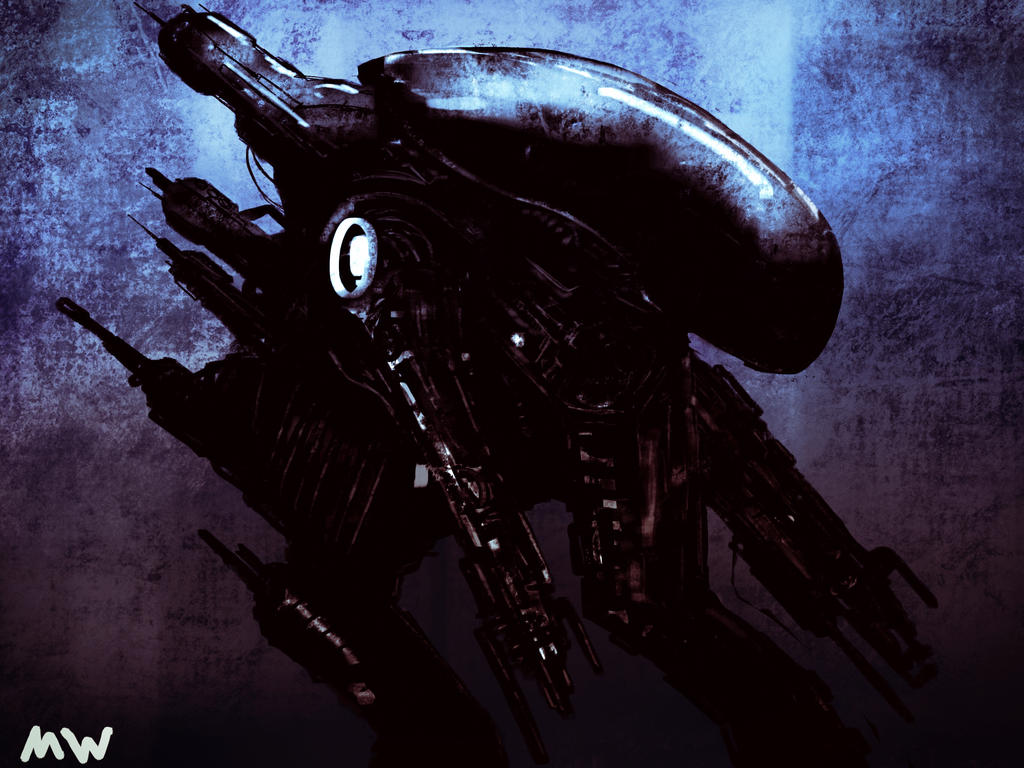 Alien Mech R Scene Mech Alien by MARKWHITEART on DeviantArt