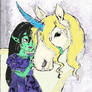 Girl and unicorn