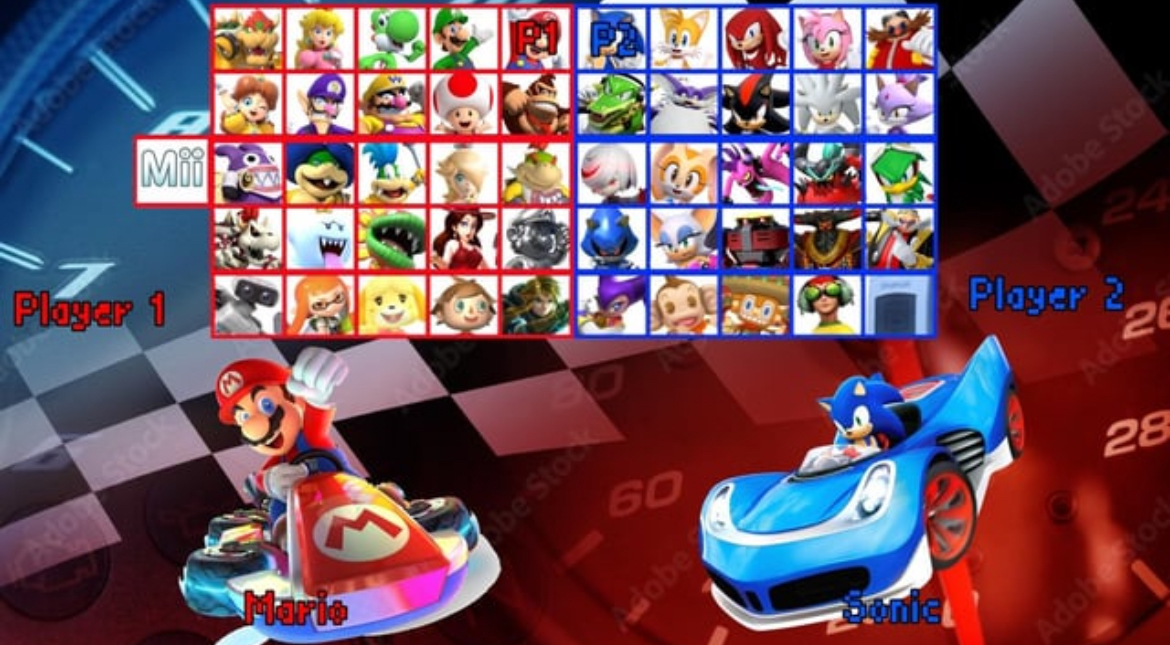Mario and Sonic Kart Roster by brockbracken on DeviantArt