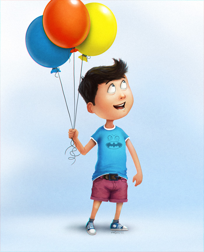 Kid With Balloons