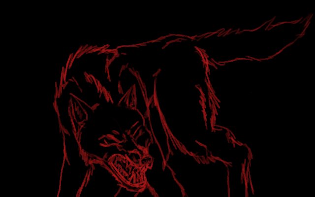 Red wolf on black by chibifiedWolf on DeviantArt