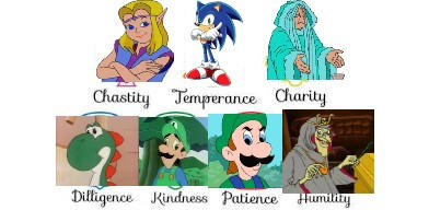The seven heavenly virtues as ytp characters by singingbassfish on ...