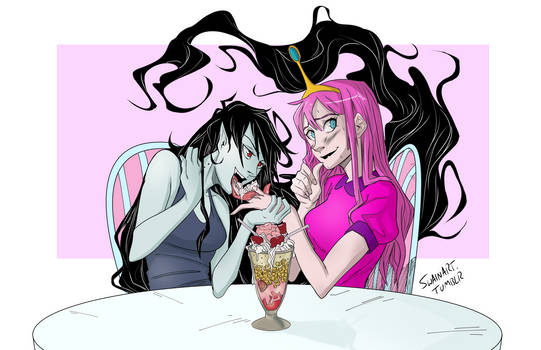 Marceline Licking Princess Bubblegum Color