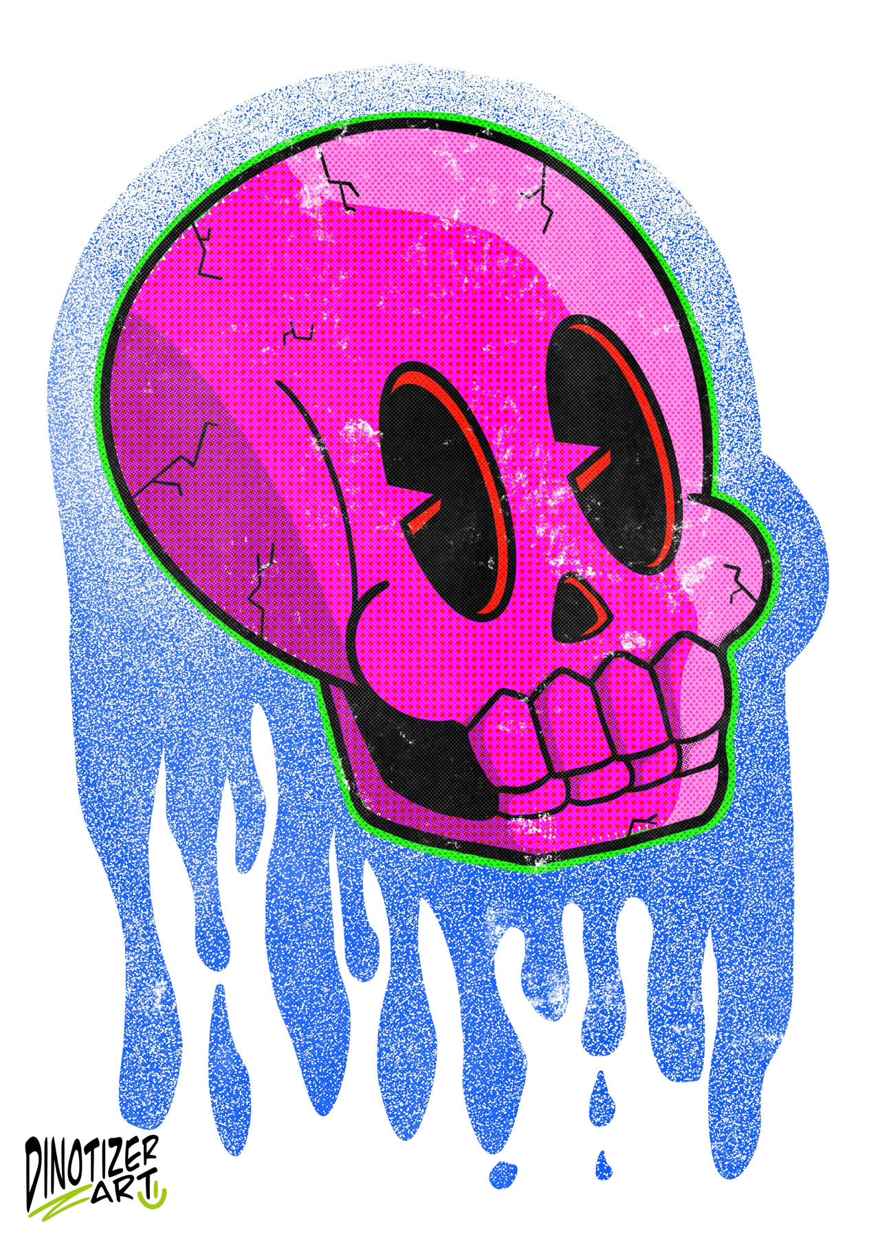 Retor Skull Retro Skull (colour) by dinotizer on DeviantArt