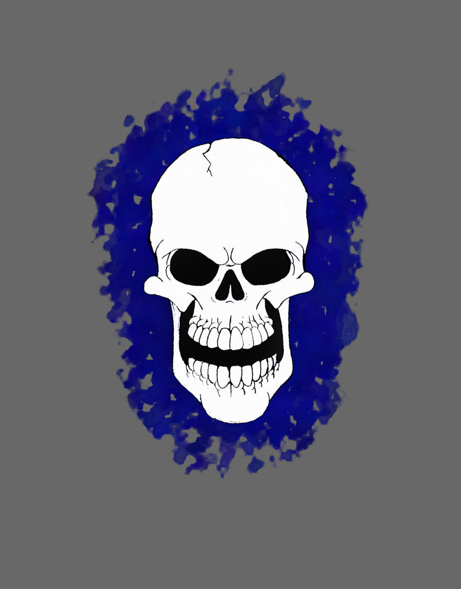 Blue smoke skull