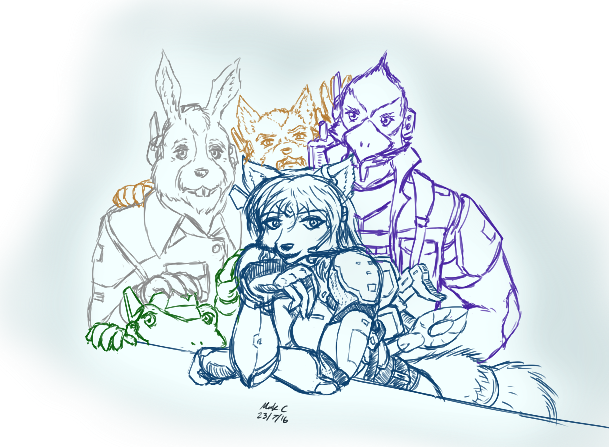 Star Fox Team (Sketch)