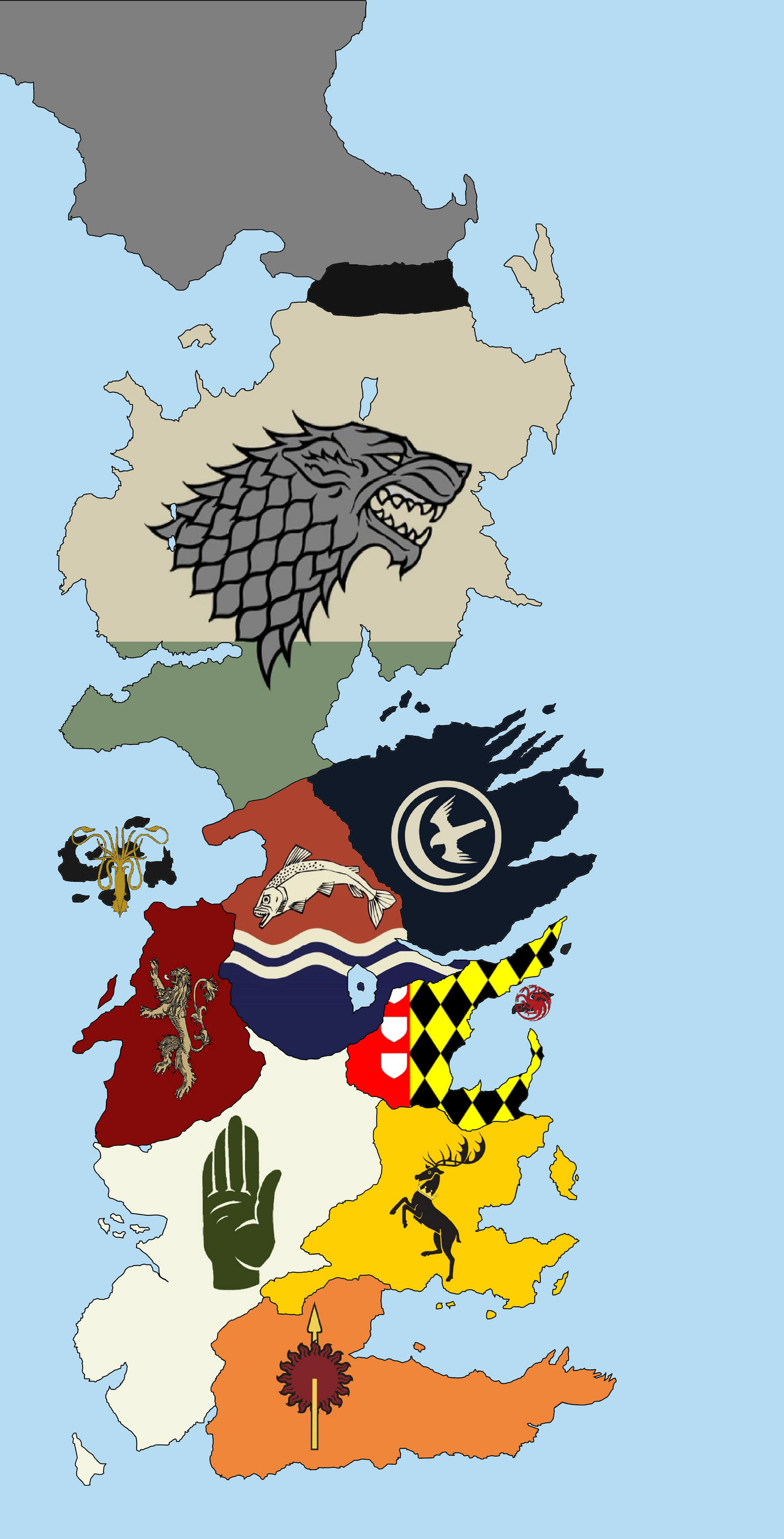Alternative map of Westeros (Game of Thrones) by ZalringDA on